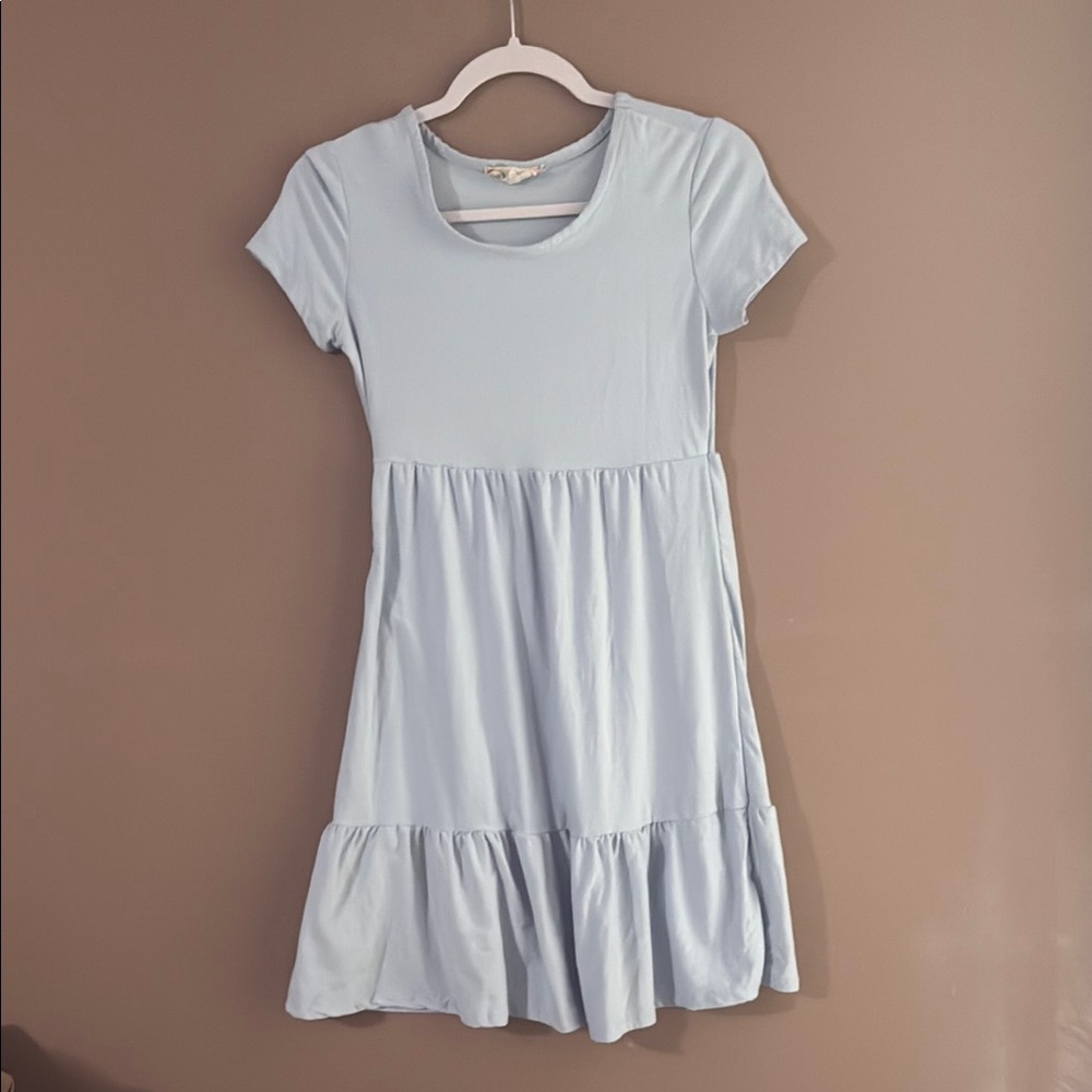 Pink Rose BLUE Tiered Ruffled Sundress